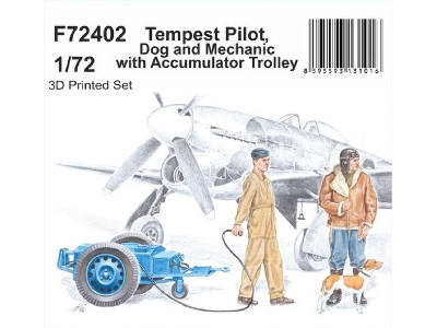 Tempest Pilot, Dog And Mechanic With Accumulator Trolley - image 1