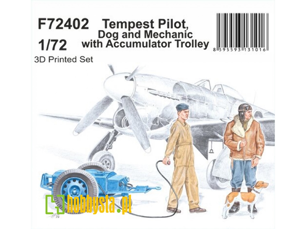 Tempest Pilot, Dog And Mechanic With Accumulator Trolley - image 1