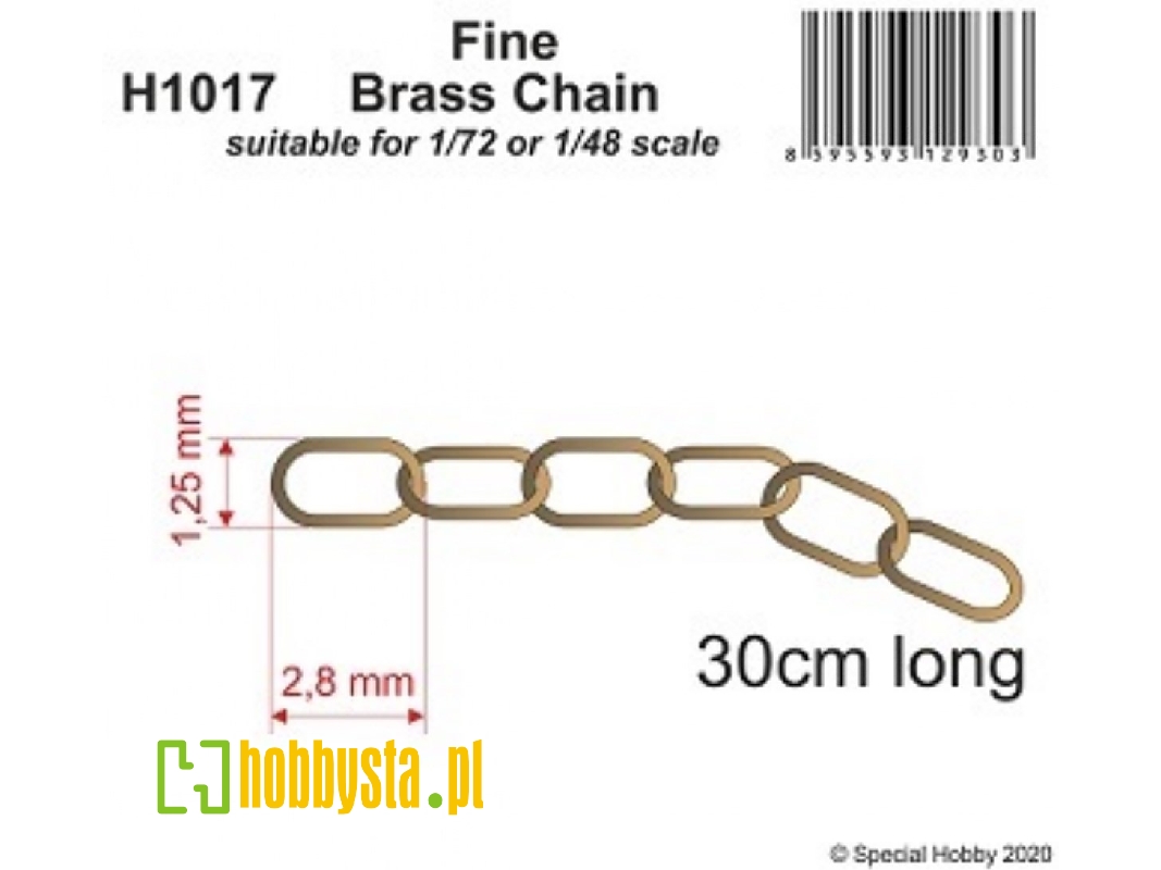 łańcuszek Mosiężny 30cm, 2,8x1,25mm - image 1