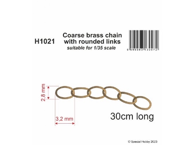 Coarse Brass Chain With Rounded Links (Suitable For 1/35 Scale) - image 1