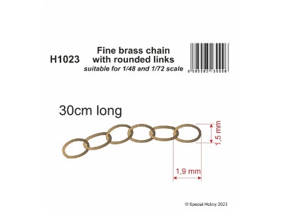 Fine Brass Chain With Rounded Links (Suitable For 1/48 And 1/72 Scale) - image 1