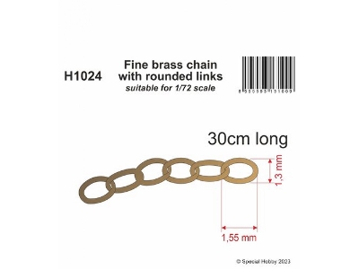 Fine Brass Chain With Rounded Links (Suitable For 1/72 Scale) - image 1