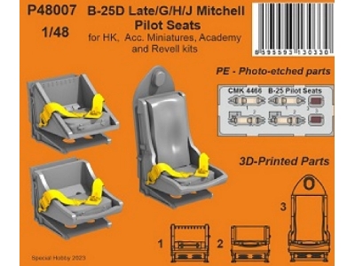 B-25d Late/G/H/J Mitchell Pilot Seats (For Hk, Acc. Miniatures, Academy And Revell Kits) - image 1