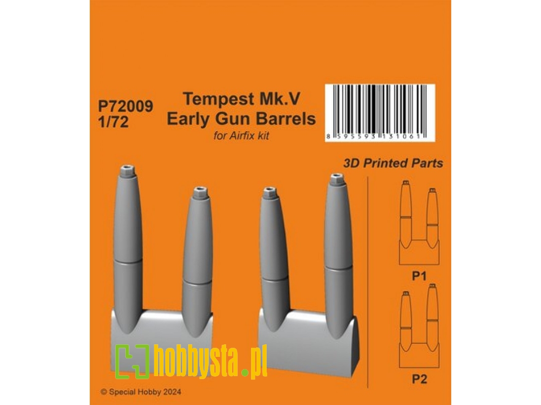 Tempest Mk.V Early Gun Barrels (For Airfix Kit) - image 1
