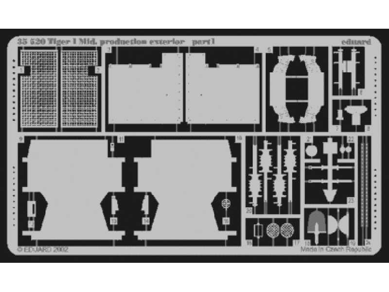 Zimmerit Tiger I Mid.  Production 1/35 - Academy Minicraft - image 1