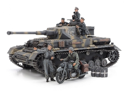 German Tank Panzerkampfwagen Iv Ausf.G Early Production &amp; Motorcycle Set "eastern Front - image 1