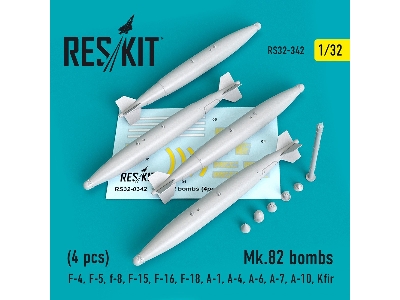 Mk.82 Bombs (4 Pcs) (F-4, F-5, F-8, F-15, F-16, F-18, A-1, A-4, A-6, A-7, A-10, Kfir) - image 1