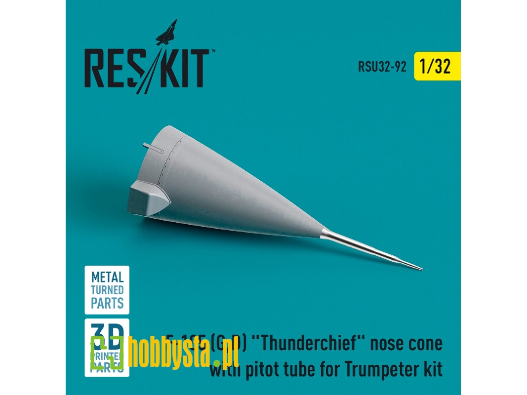 F-105 (G, D) 'thunderchief' Nose Cone With Pitot Tube For Trumpeter Kit (Metal And 3d Printed) - image 1