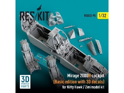 Mirage 2000n Cockpit For Kitty Hawk/Zimimodel Kits (Basic Edition With 3d Decals) - image 1