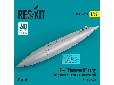 F-4 'phantom Ii' Early 600 Gallon Fuel Tanks (All Welded) With Pylon (1 Pc) - image 1