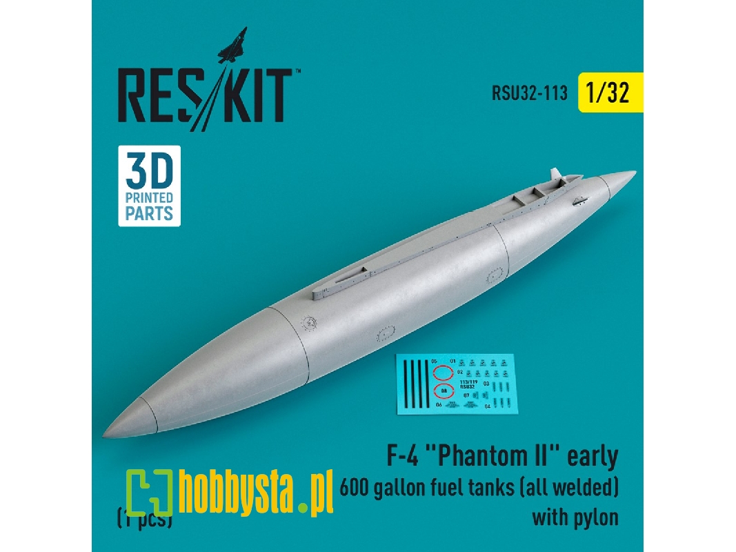 F-4 'phantom Ii' Early 600 Gallon Fuel Tanks (All Welded) With Pylon (1 Pc) - image 1