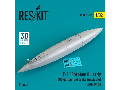 F-4 'phantom Ii' Early 600 Gallon Fuel Tanks (Nestable) With Pylon (1 Pc) - image 1