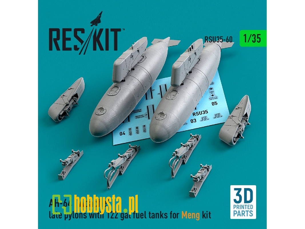 Ah-64 'apache' Late Pylons With 122 Gal Fuel Tanks For Meng Kit - image 1 Ah-64 'apache' Late Pylons With 122 Gal Fuel Tanks For Meng Kit - image 1