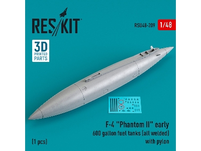 F-4 'phantom Ii' Early 600 Gallon Fuel Tanks (All Welded) With Pylon (1 Pc) - image 1