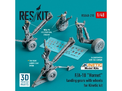 F/A-18 'hornet' Landing Gears With Wheels For Kinetic Kit (Resin And 3d Printed) - image 1