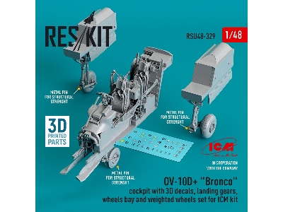 Ov-10d Plus 'bronco' Cockpit With 3d Decals, Landing Gears, Wheels Bay And Weighted Wheels Set For Icm Kit - image 1