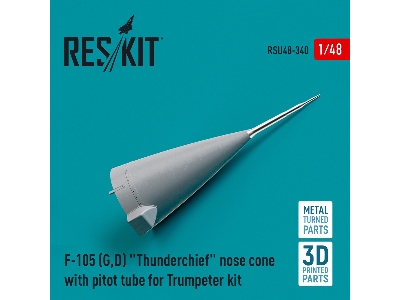 F-105 (G, D) 'thunderchief' Nose Cone With Pitot Tube For Hobbyboss Kit (Metal And 3d Printed) - image 1