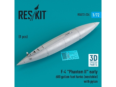 F-4 'phantom Ii' Early 600 Gallon Fuel Tanks (Nestable) With Pylon (1 Pc) - image 1