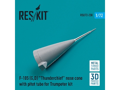 F-105 (G, D) 'thunderchief' Nose Cone With Pitot Tube For Trumpeter Kit (Metal And 3d Printed) - image 1