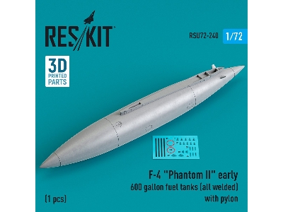 F-4 'phantom Ii' Early 600 Gallon Fuel Tanks (All Welded) With Pylon (1 Pc) - image 1