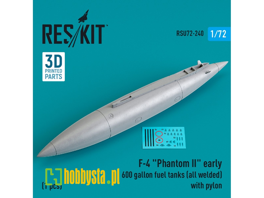 F-4 'phantom Ii' Early 600 Gallon Fuel Tanks (All Welded) With Pylon (1 Pc) - image 1