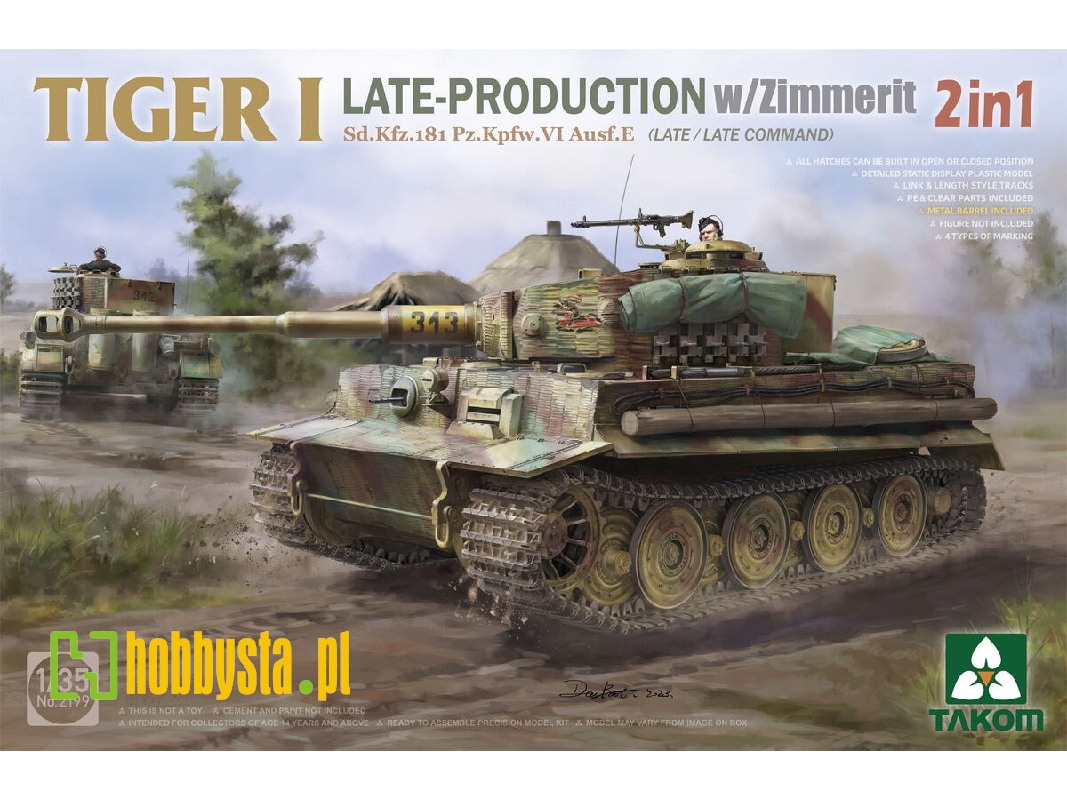 Tiger I Late-production With Zimmerit Sd.Kfz.181 Pz.Kpfw.Vi Ausf.E (Late / Late Command) 2 In 1 - image 1