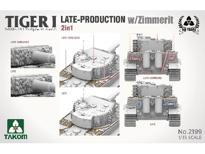 Tiger I Late-production With Zimmerit Sd.Kfz.181 Pz.Kpfw.Vi Ausf.E (Late / Late Command) 2 In 1 - image 3