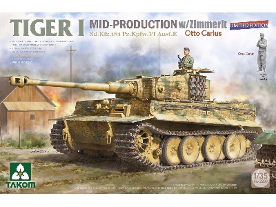 Tiger I Mid-production With Zimmerit Sd.Kfz.181 Pz.Kpfw.Vi Ausf.E Otto Carius (Limited Edition) - image 1