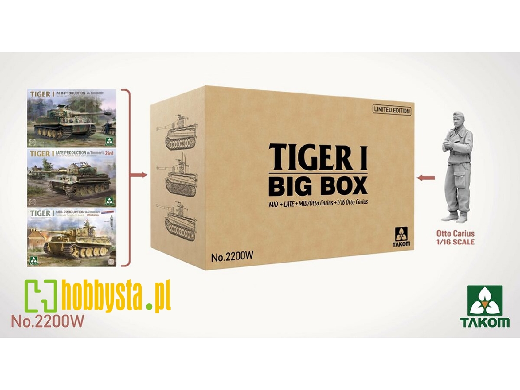 Tiger I Big Box - Mid, Late, Mid/Otto Carius And 1/16 Otto Carius (Limited Edition) - image 1