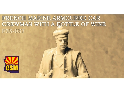 French Marine Armoured Car Crewman With A Bottle Of Wine - image 1