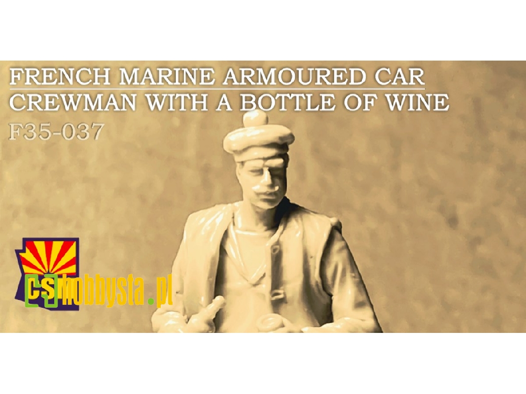 French Marine Armoured Car Crewman With A Bottle Of Wine - image 1