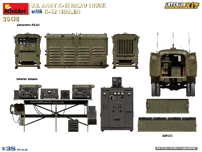 Us Army K-51 Radio Truck With K-52 Trailer. Interior Kit - image 16