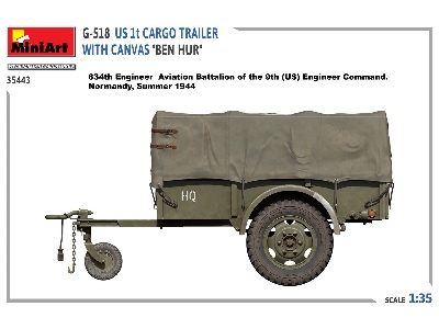 G-518 Us 1t Cargo Trailer With Canvas &#8220;ben Hur" - image 3