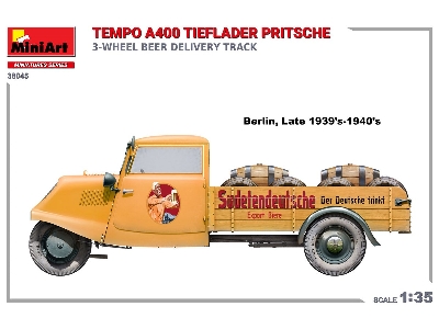 Tempo A400 Tieflader Pritsche 3-wheel Beer Delivery Truck - image 2