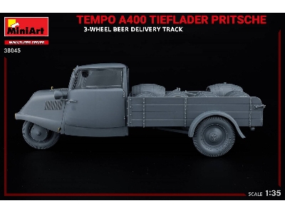 Tempo A400 Tieflader Pritsche 3-wheel Beer Delivery Truck - image 27