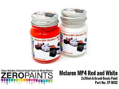 1602 - Mclaren Mp4 (Marlboro) Red And White Paint Set - image 2