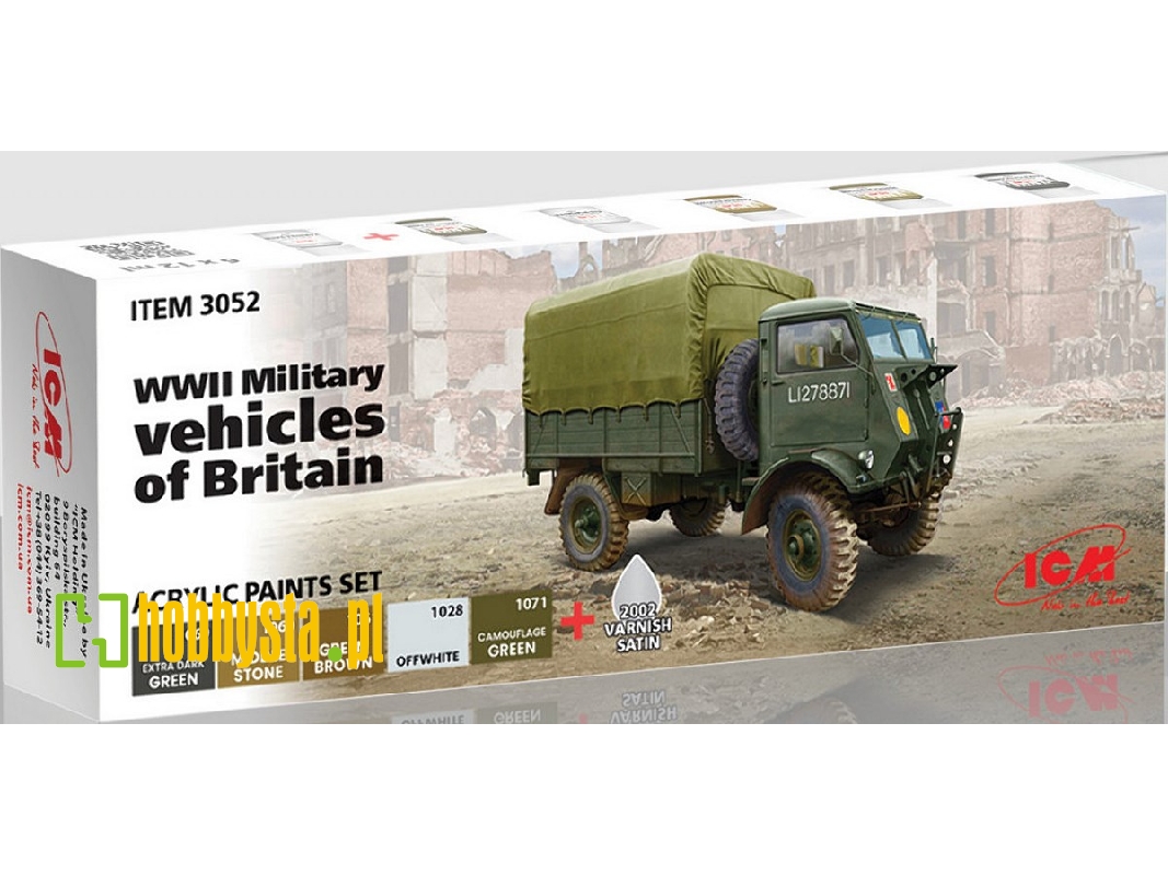 Acrylic Paints Set For WWII Military Vehicles Of Britain - image 1