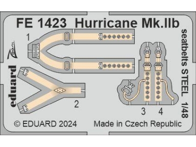 Hurricane Mk. IIb seatbelts STEEL 1/48 - ARMA HOBBY - image 1