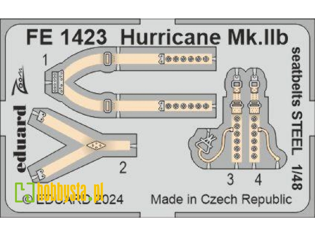 Hurricane Mk. IIb seatbelts STEEL 1/48 - ARMA HOBBY - image 1