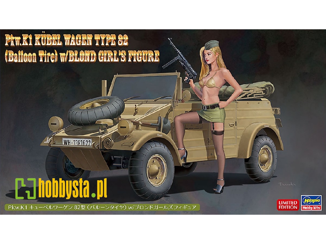 52273 Pkw.K1 Kübelwagen Type 82 (Balloon Tire) W/Blonde Girl's Figure - image 1