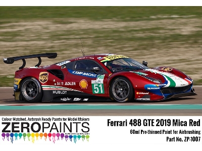 1007 - 2019 Ferrari 488 Gte (Af Corse) Mica Red Paint - image 2