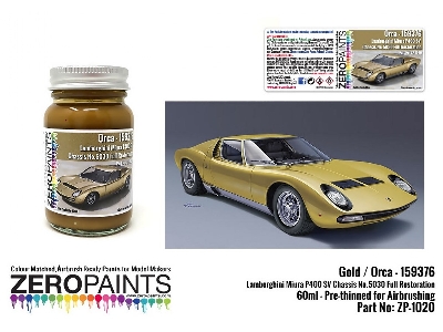 1020 Lamborghini Miura P400 Sv Full Restoration Orca (Gold) Matt - image 1