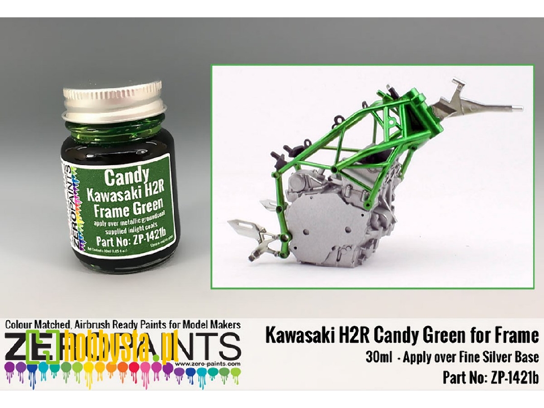 1421b Kawasaki H2r Frame Candy Green For Frame - image 1