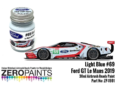 1591 Ford Gt Le Mans 2019 - Light Blue #69 - image 1