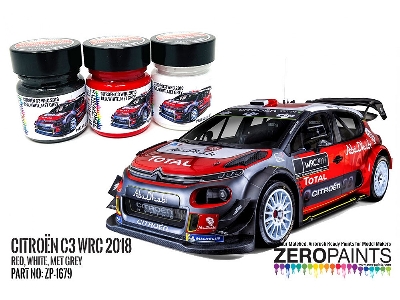 1679 Citroen C3 Wrc 2018 - Red, White, Met Grey - image 1