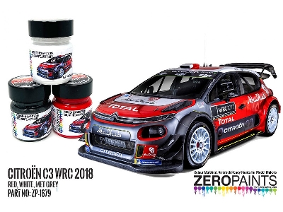 1679 Citroen C3 Wrc 2018 - Red, White, Met Grey - image 2