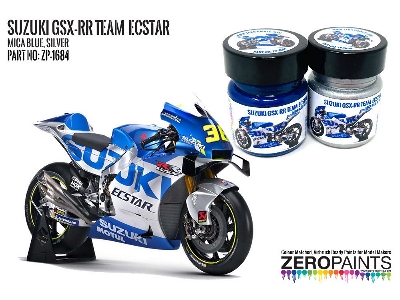1684 Suzuki Gsx-rr Team Ecstar - Mica Blue, Silver Set - image 1