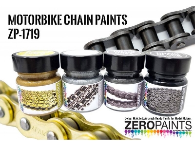 1719 Silver Motorbike Chain Paints - image 1