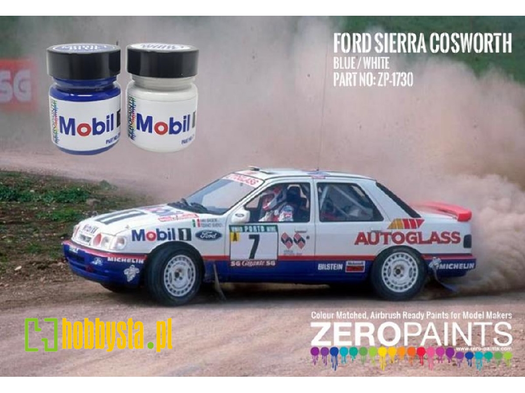 1730 Ford Sierra Cosworth 4x4 Rally Mobil 1 Blue/White - image 1