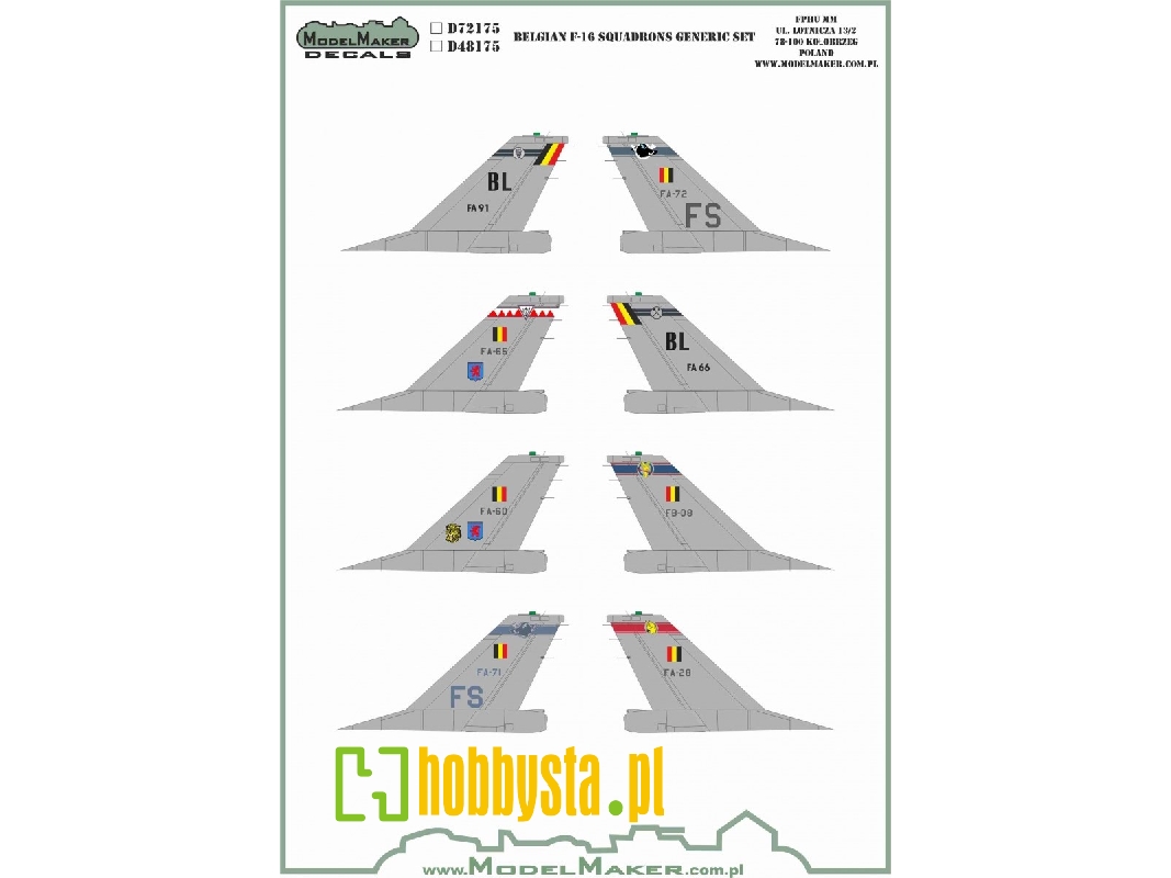 Belgian F-16 Squadrons Generic Set - image 1